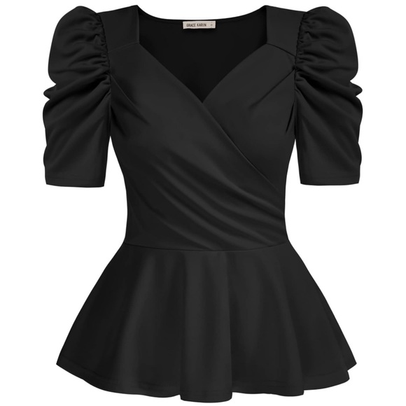 Tops - GRACE KARIN  Women’s Black Blouse Top Size 2XL